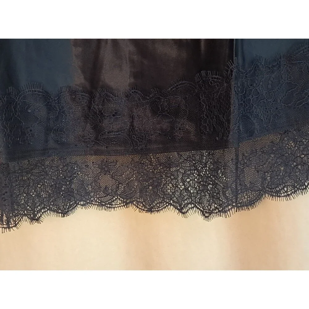 J.Crew Gwen Lace Trim Skirt In Luster Charmeuse Naby Blue CM729 $118 Size S NWT